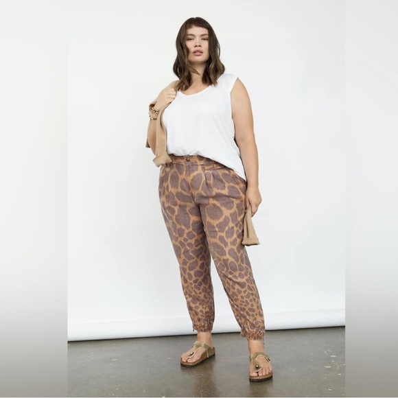 NWT Anthropologie Tamarind Giraffe Trouser Linen Blend Jogger NWT - Picture 1 of 16